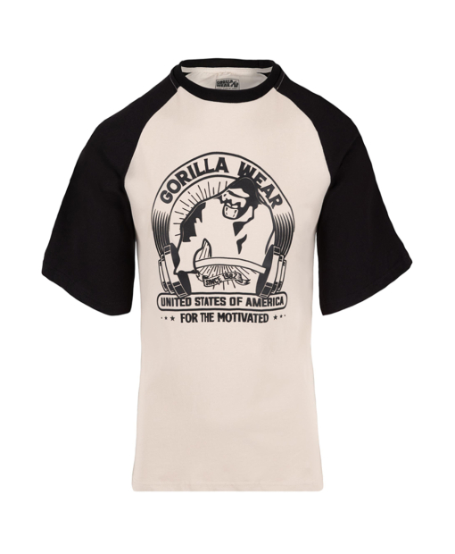 Logan Oversized T-Shirt Beige/Black