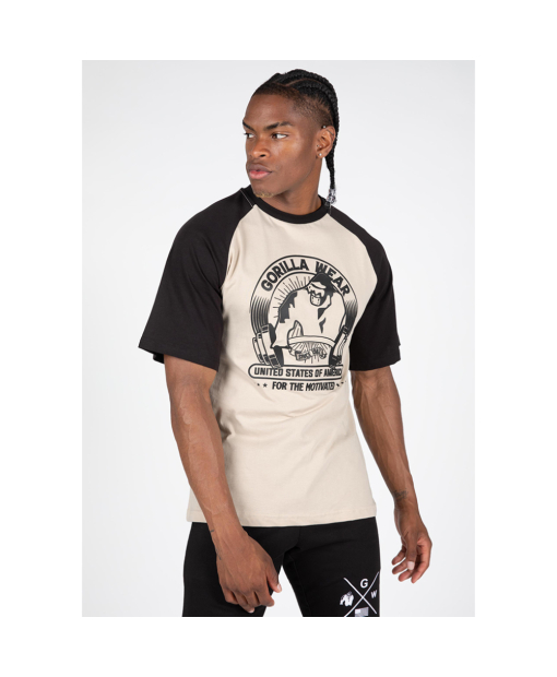 Logan Oversized T-Shirt Beige/Black
