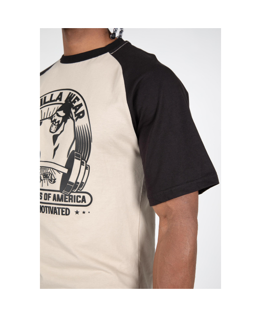 Logan Oversized T-Shirt Beige/Black