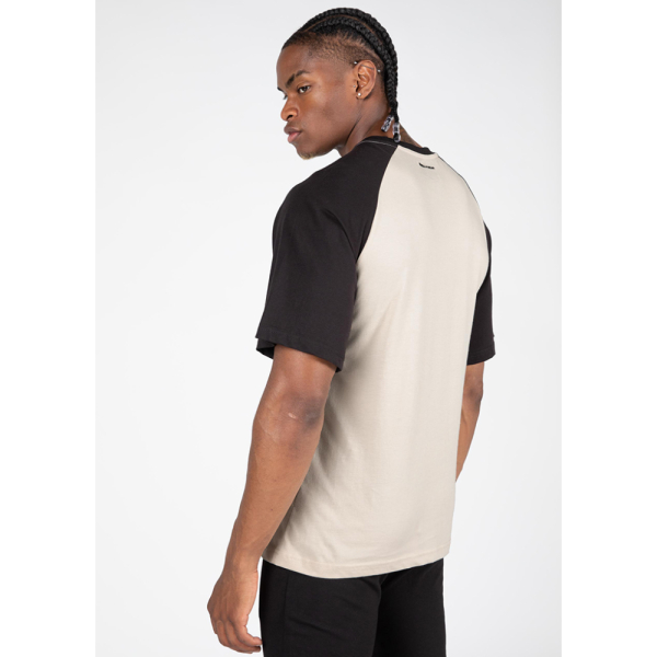 Logan Oversized T-Shirt Beige/Black
