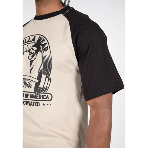 Logan Oversized T-Shirt Beige/Black