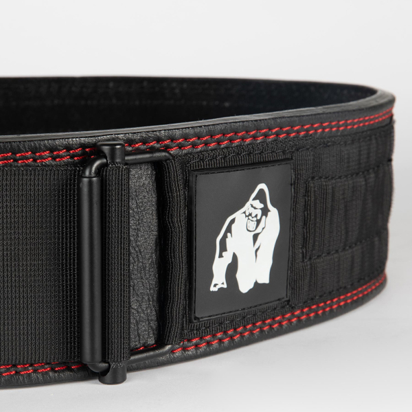 Gorilla Wear 4 Inch Premium Leather Lifting Belt Black
